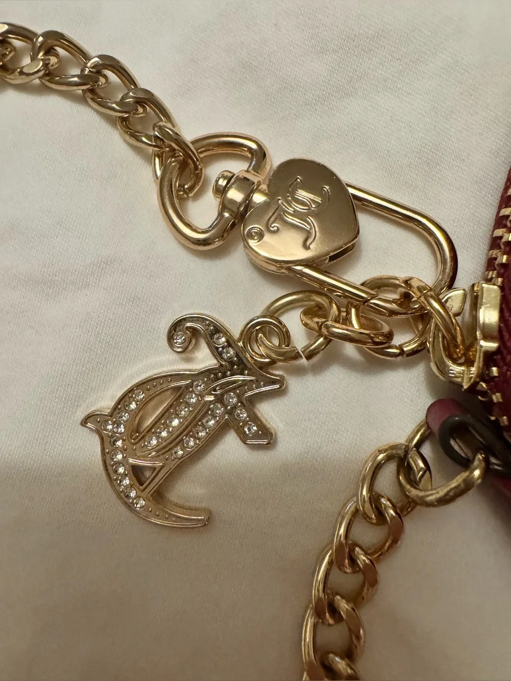 Juicy Couture Adorable Fuchia Small Holder with Gold Chain